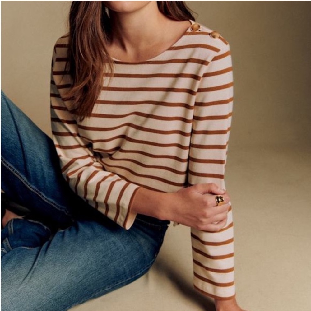 Sezane Colette Mariniere Cotton Top size XS